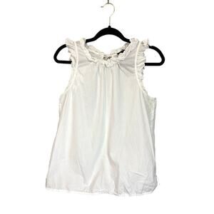 J.Crew ruffle neck tank size S white